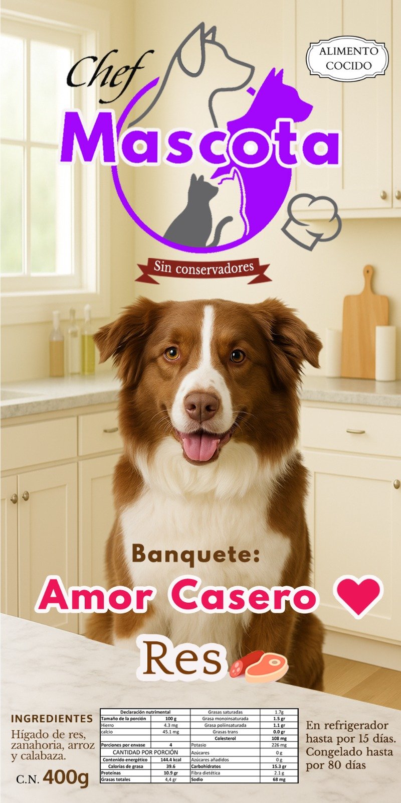 Banquete Amor Casero – Res (Perro)