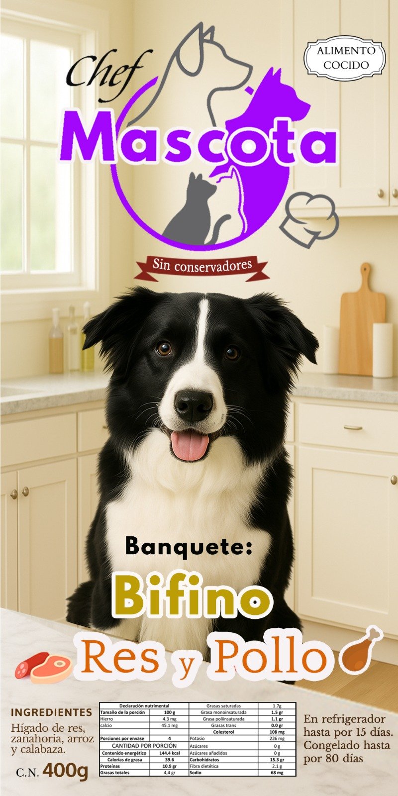 Banquete Bifino – Res y Pollo (Perro)